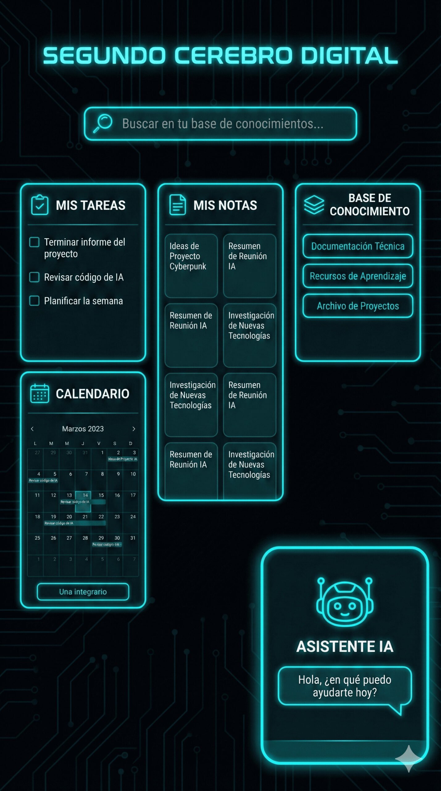 Dashboard Segundo Cerebro